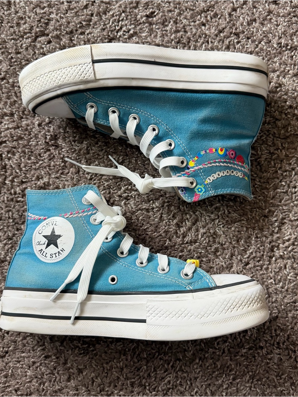Converse Chuck Taylor Lift Platform Embroidered Bracelet High Tops 6.5 - Picture 2 of 8